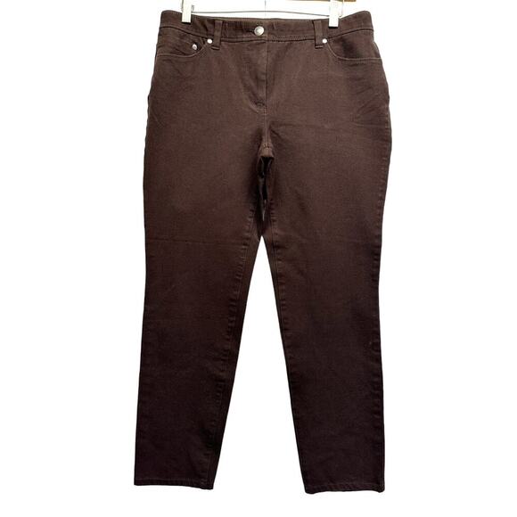Chico's Brown So Slimming Women Pants Size 1 Short  EUC - Picture 1 of 10